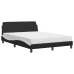 Cama con colchón cuero sintético negro y blanco 140x190 cm