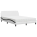 vidaXL Cama con colchón cuero sintético blanco y negro 140x190 cm