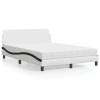 vidaXL Cama con colchón cuero sintético blanco y negro 140x190 cm