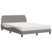 vidaXL Cama con colchón tela gris taupe 140x200 cm