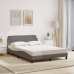 vidaXL Cama con colchón tela gris taupe 140x200 cm