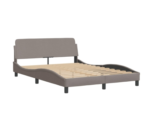 vidaXL Cama con colchón tela gris taupe 140x200 cm