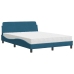 Cama con colchón terciopelo azul 140x200 cm