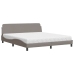 vidaXL Cama con colchón de tela gris taupe 180x200 cm