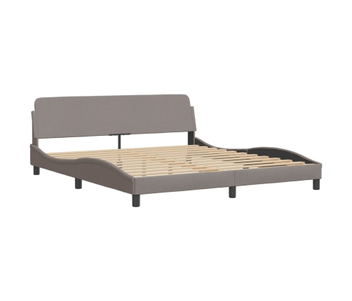 vidaXL Cama con colchón de tela gris taupe 180x200 cm