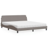 vidaXL Cama con colchón de tela gris taupe 180x200 cm