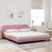 Cama con colchón terciopelo rosa 180x200 cm