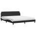 vidaXL Cama con colchón cuero sintético negro y blanco 180x200 cm