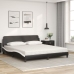 vidaXL Cama con colchón cuero sintético negro y blanco 180x200 cm