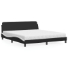 vidaXL Cama con colchón cuero sintético negro y blanco 180x200 cm