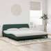 Cama con colchón terciopelo verde oscuro 200x200 cm