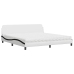 vidaXL Cama con colchón cuero sintético blanco y negro 200x200 cm