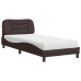 vidaXL Cama con colchón tela marrón oscuro 80x200 cm