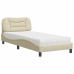 vidaXL Cama con colchón tela color crema 90x190 cm