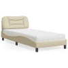 vidaXL Cama con colchón tela color crema 90x190 cm