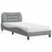 Cama con colchón tela gris claro 90x200 cm