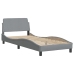 Cama con colchón tela gris claro 90x200 cm