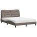 Cama con colchón tela gris taupe 140x200 cm