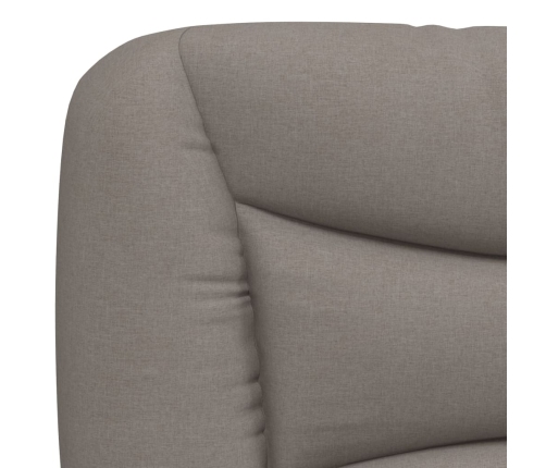 Cama con colchón tela gris taupe 140x200 cm