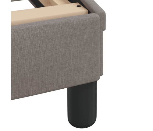 Cama con colchón tela gris taupe 140x200 cm