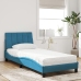Cama con colchón terciopelo azul 80x200 cm