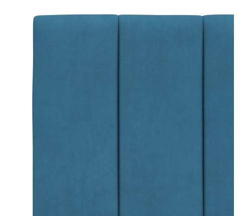 Cama con colchón terciopelo azul 80x200 cm