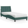 Cama con colchón terciopelo verde oscuro 90x190 cm