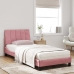 Cama con colchón terciopelo rosa 90x190 cm