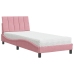 Cama con colchón terciopelo rosa 90x200 cm