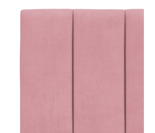 Cama con colchón terciopelo rosa 90x200 cm
