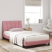 Cama con colchón terciopelo rosa 100x200 cm