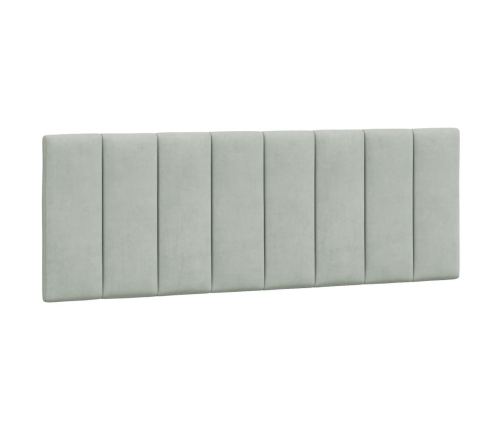 Cama con colchón terciopelo gris claro 140x190 cm