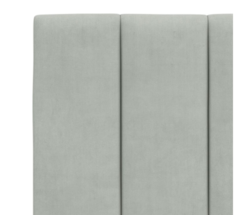 Cama con colchón terciopelo gris claro 140x190 cm