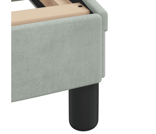 Cama con colchón terciopelo gris claro 140x190 cm