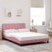 Cama con colchón terciopelo rosa 140x190 cm