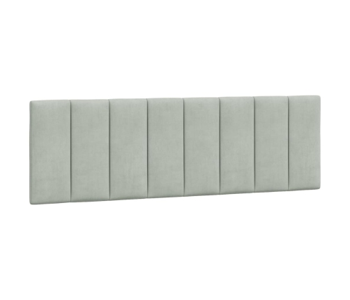 Cama con colchón terciopelo gris claro 160x200 cm