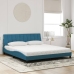 Cama con colchón terciopelo azul 180x200 cm