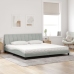 vidaXL Cama con colchón terciopelo gris claro 200x200 cm