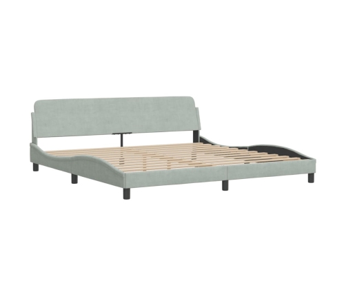 vidaXL Cama con colchón terciopelo gris claro 200x200 cm