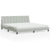 vidaXL Cama con colchón terciopelo gris claro 200x200 cm