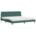 Cama con colchón terciopelo verde oscuro 200x200 cm