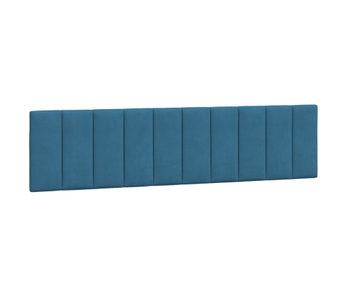 Cama con colchón terciopelo azul oscuro 200x200 cm