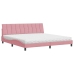 Cama con colchón terciopelo rosa 200x200 cm