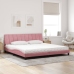 Cama con colchón terciopelo rosa 200x200 cm