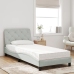 Cama con colchón terciopelo gris claro 90x190 cm
