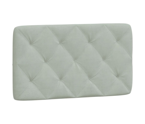 Cama con colchón terciopelo gris claro 90x190 cm