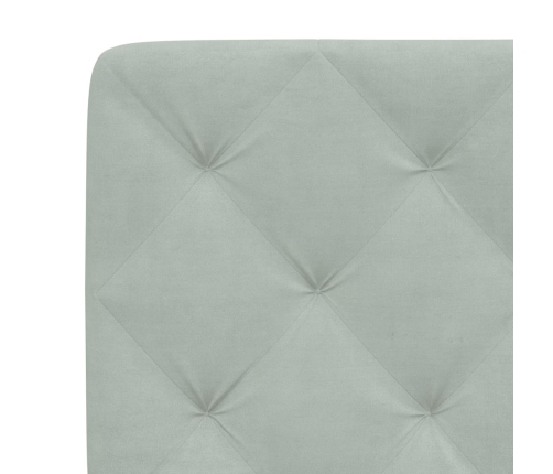 Cama con colchón terciopelo gris claro 90x190 cm