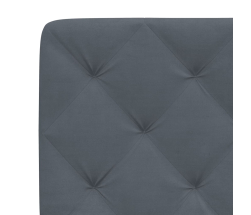 Cama con colchón terciopelo gris oscuro 90x190 cm