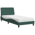 Cama con colchón terciopelo verde oscuro 90x190 cm