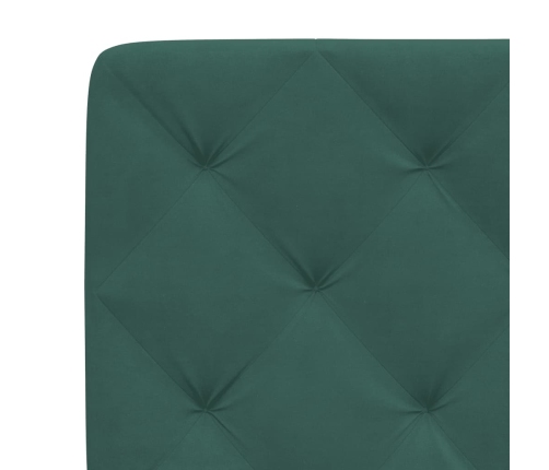 Cama con colchón terciopelo verde oscuro 90x190 cm